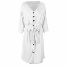 Load image into Gallery viewer, Midi vestidos off white beach party wrap dresses